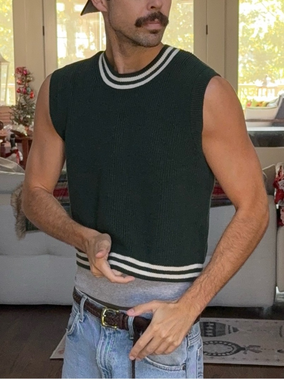 Uniqlo Forest Green Varsity Sweater Vest 🎾